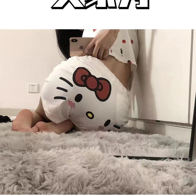 Kawaii Hello Kittys Shorts Three-Dimensional Home Pants Summer Women's Pajamas Shorts Y2K Loose Couple Shorts Casual Comfortable