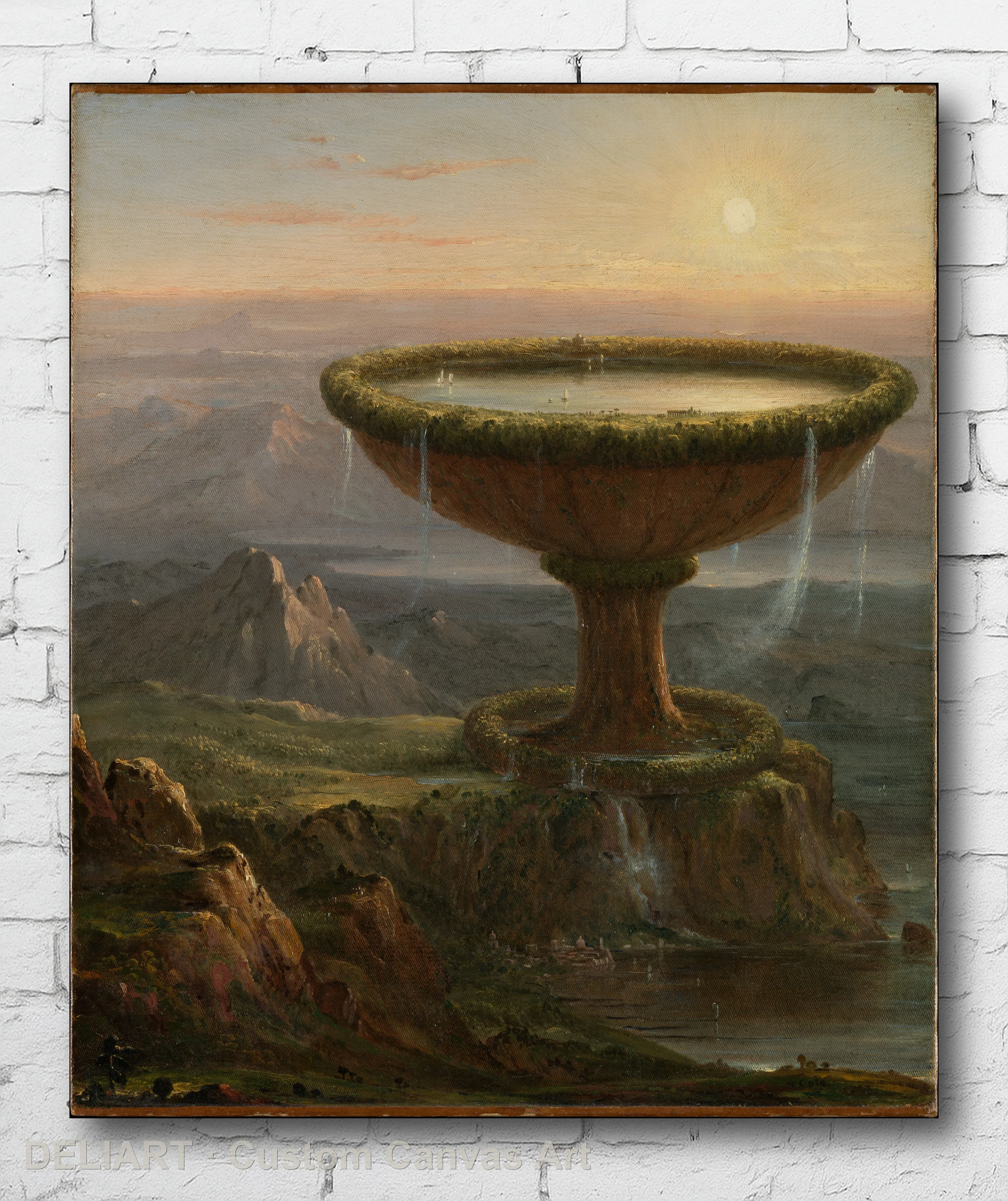 The Titan's Goblet by Thomas Cole - Landscape Fine Art Canvas Wall Art Poster Print Vintage Home Decor Unframed