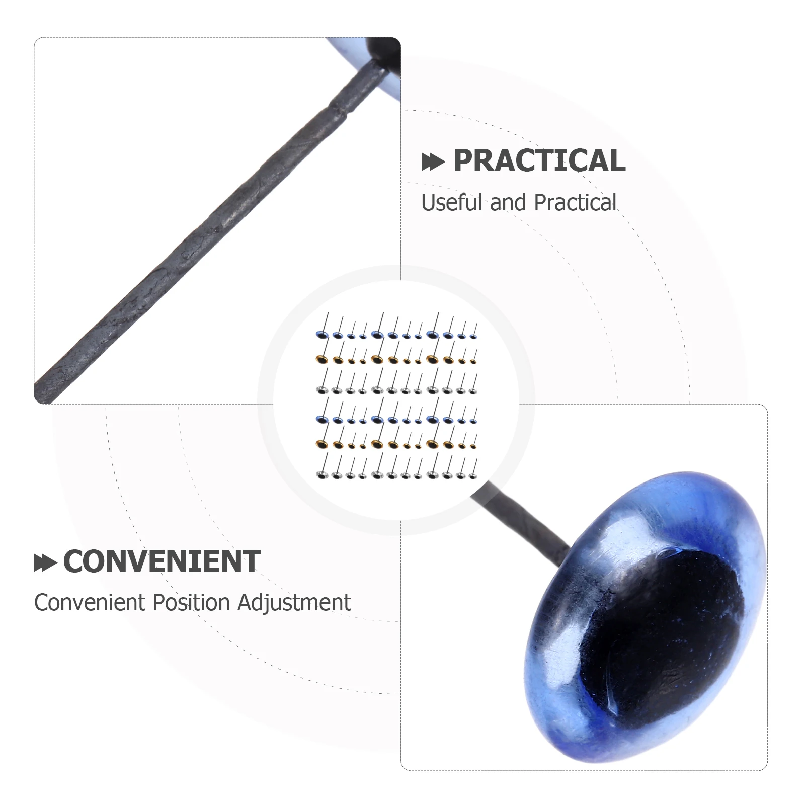 120pcs Needle Felting Eyes 4Mm 5Mm 7Mm 10Mm Glass Realistic Craft Eyeballs For Stuffed Making Diy Animal Decor