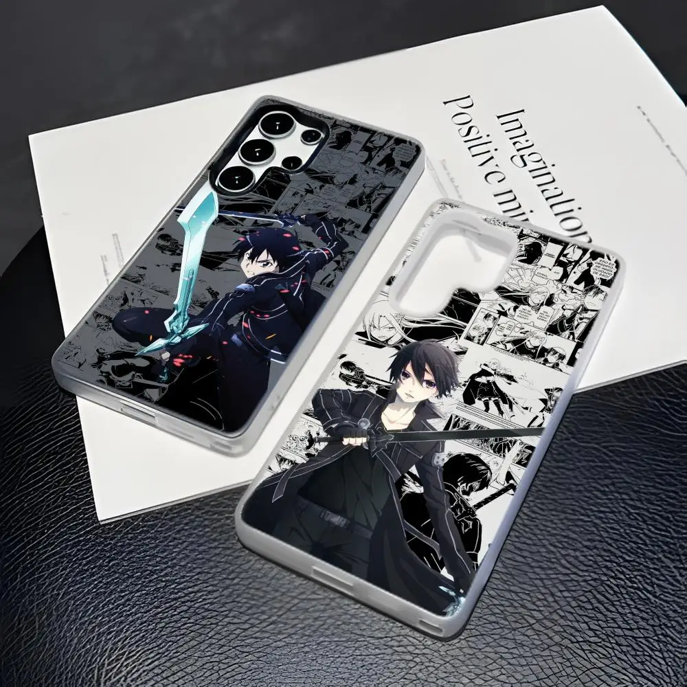 Anime K-Kazuto Kirigaya Phone Case For Samsung S26 S25 S24 S23 Ultra Clear Jelly Soft TPU Phone Case Transparent Cover