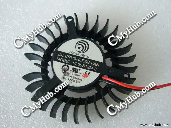 For Power Logic PL50S12M 3 DC12V 0.24A 5510 5CM 55mm 55X55X10mm Cooling Fan PL50S12M-3