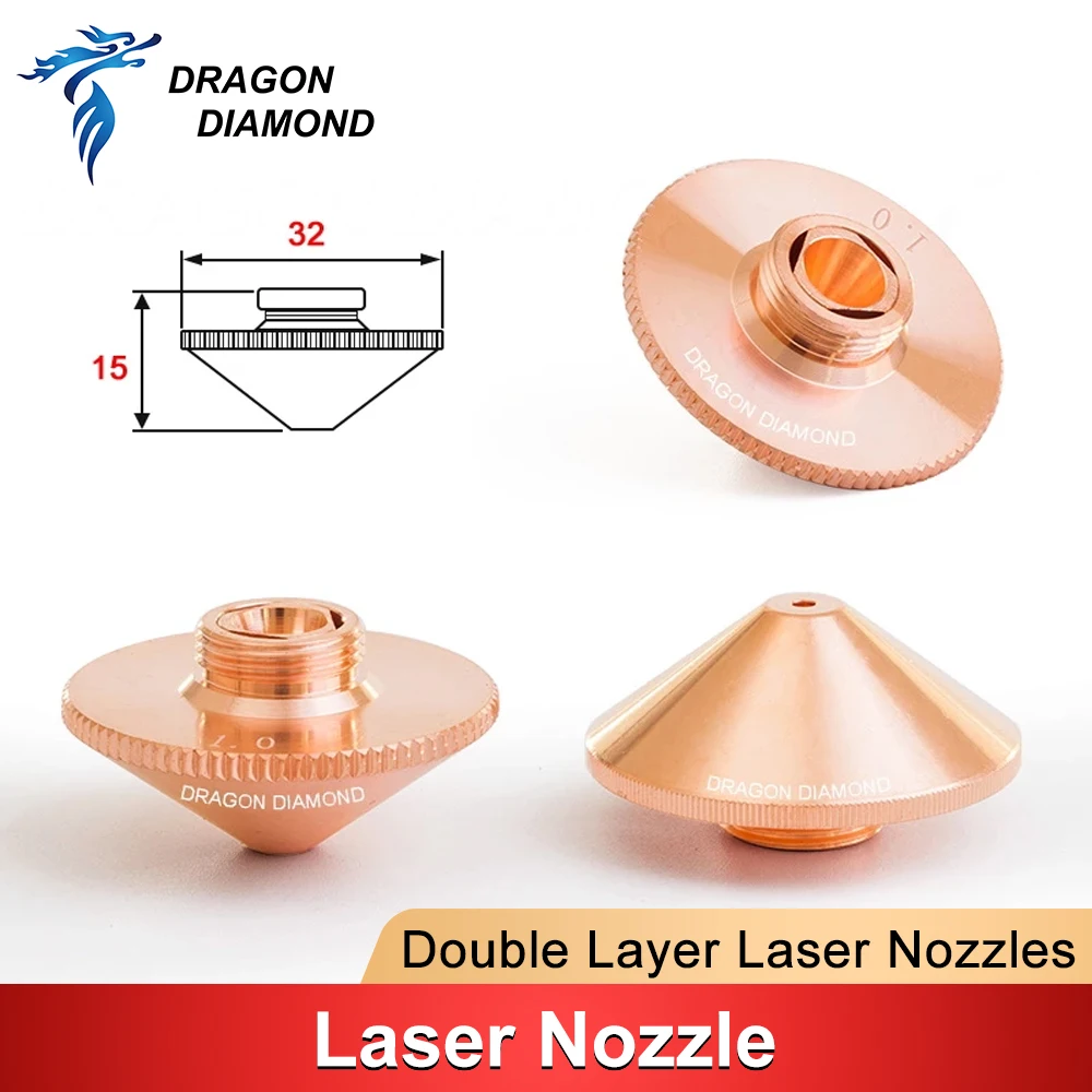 Laser Cutting Nozzle Single Double Layer Dia.32mm For Precitec WSX Raytools CNC Fiber Laser Head Nozzle Cutting Welding Machine