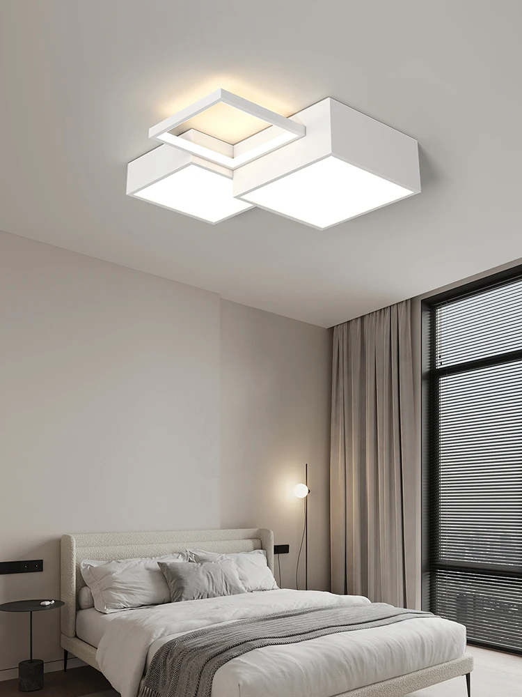 Minimalist and warm master bedroom light,atmospheric, personalized and creative combination, geometric LED ceiling light