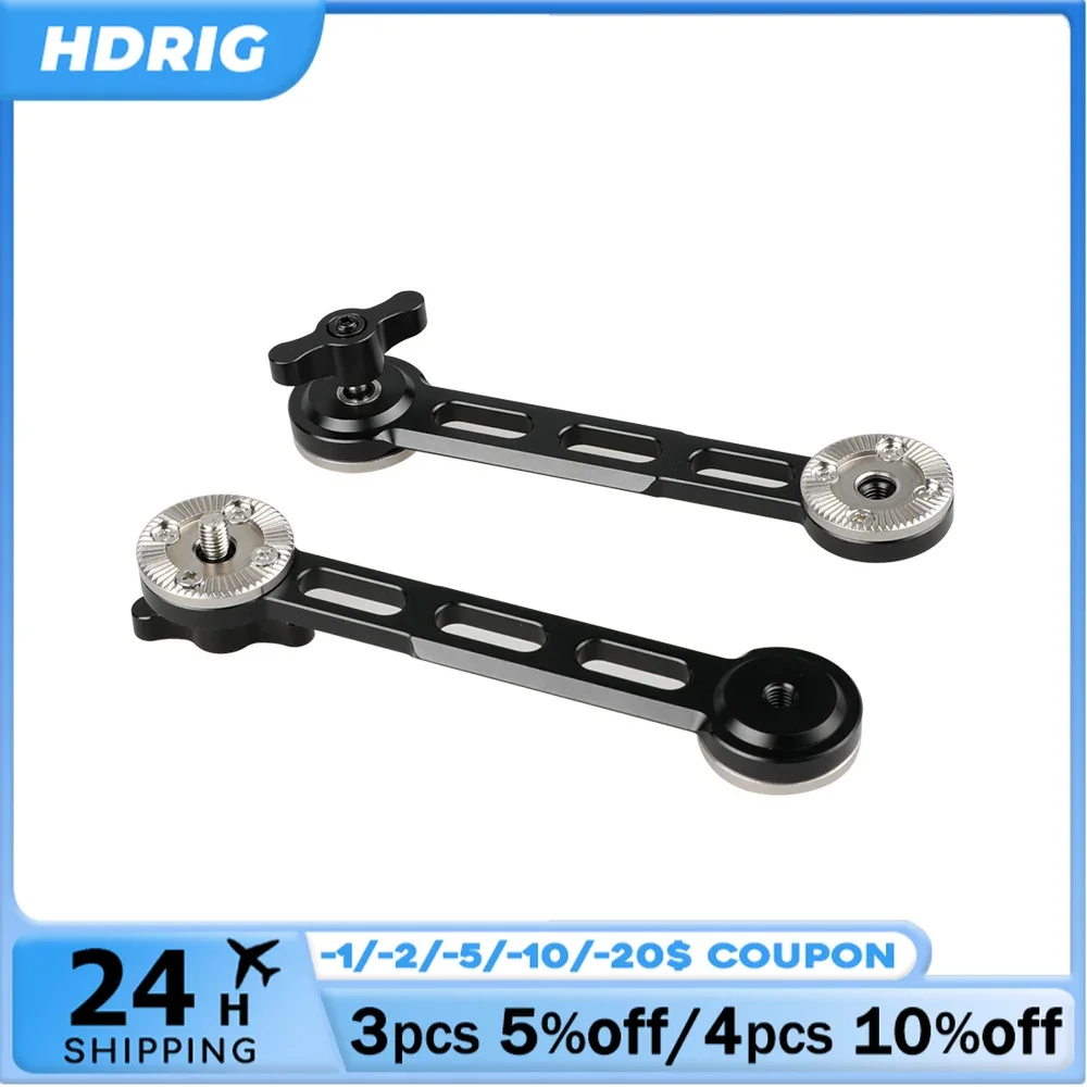 HDRIG Magic Arm Nato Rail Rosette Extension Arm with Integrated NATO Safety Rail for ARRI Standard Rosette Devices Camera Cage