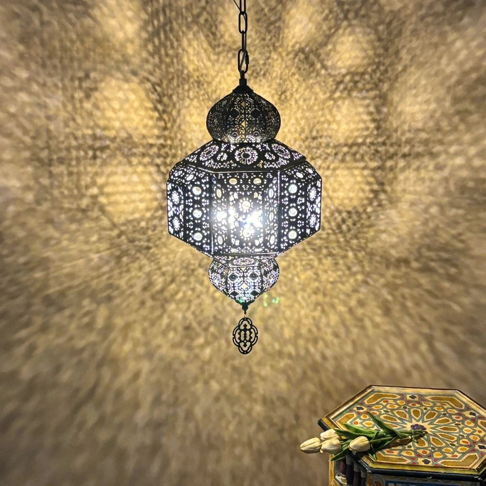 South East Asia characteristic exotic retro bedroom living room dining room hollow carved chandelier