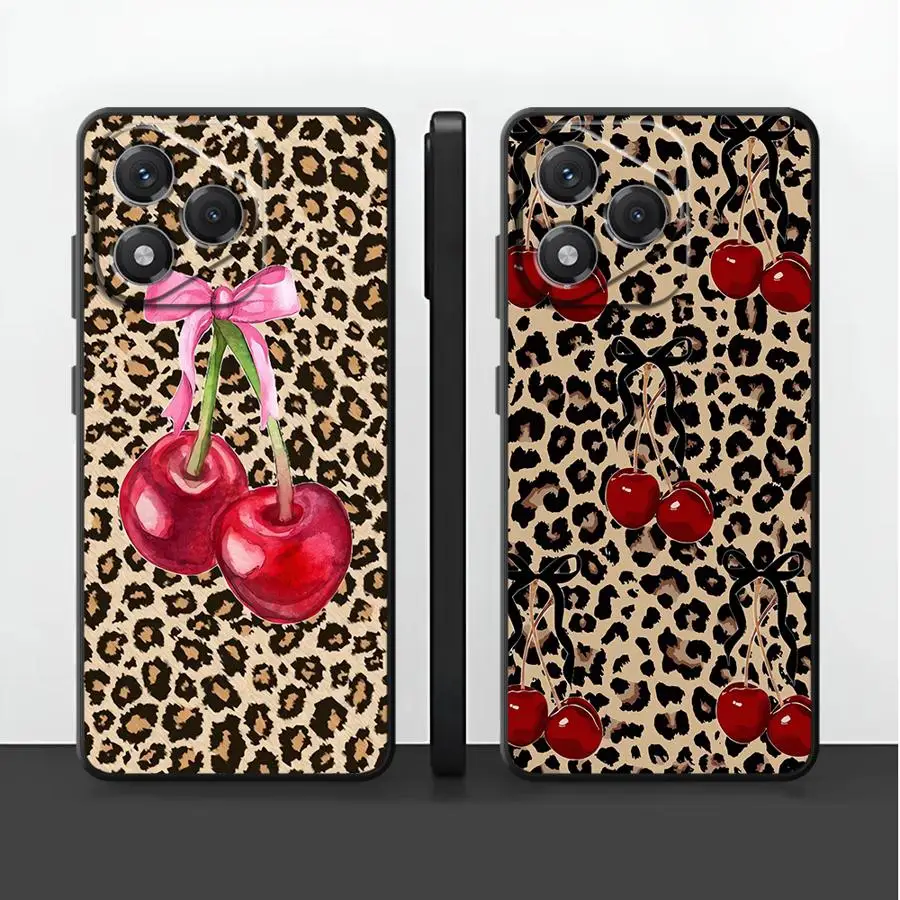 Funda Phone Cover Case for Huawei P20 Lite 2018 P30 P20 Pro P20 P40 Lite P Smart 2019 Leopard Cherry