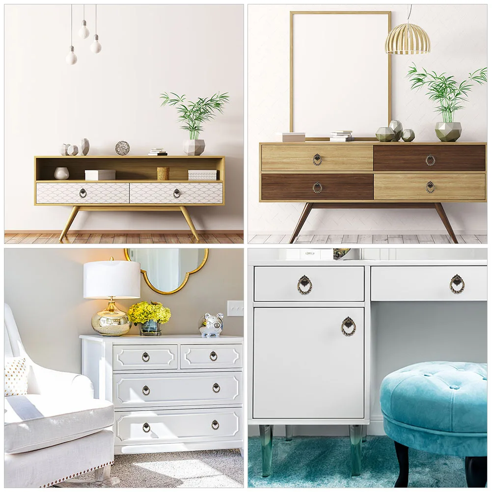 

8Pcs Metal Mini Cabinet Pull Handles Rounded Edge Drawer Knobs Kitchen Furniture Replacement Pulls Simple Home Decor