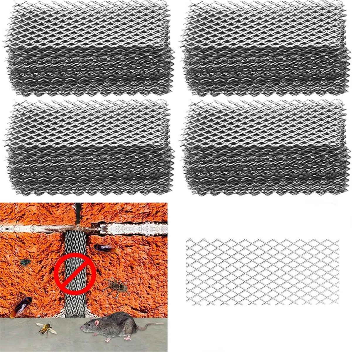 أغطية فتحات من الفولاذ المقاوم للصدأ A83Z لجدران الطوب، سهلة التركيب، 100 قطعة #4