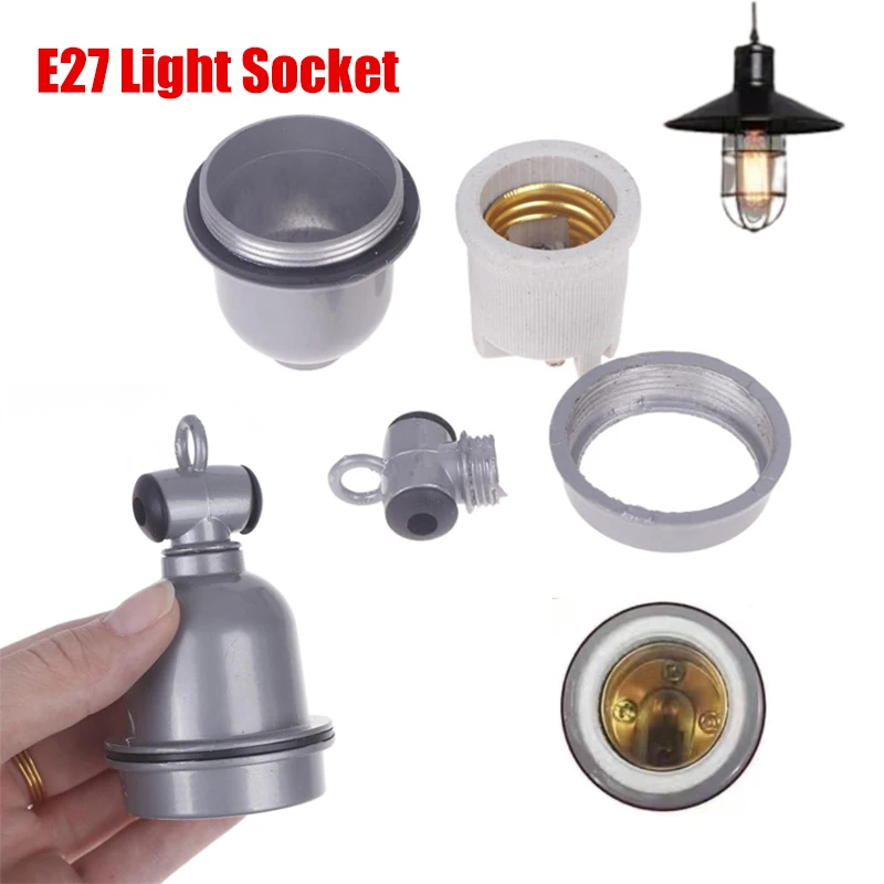 Animal Heating Lamp Holder Ceramic Insulated E27 Light Socket Screw Plug Adapter Converter Use For Industrial Heating