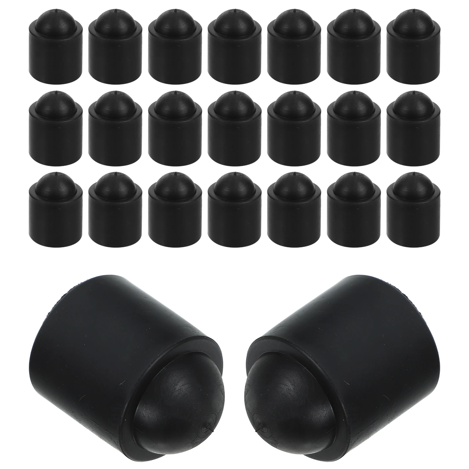 

25pcs Billiards Cue End Protector Shockproof Rubber Sleeve for Pool Stick Tip Guard Black Color Replaceable Covers