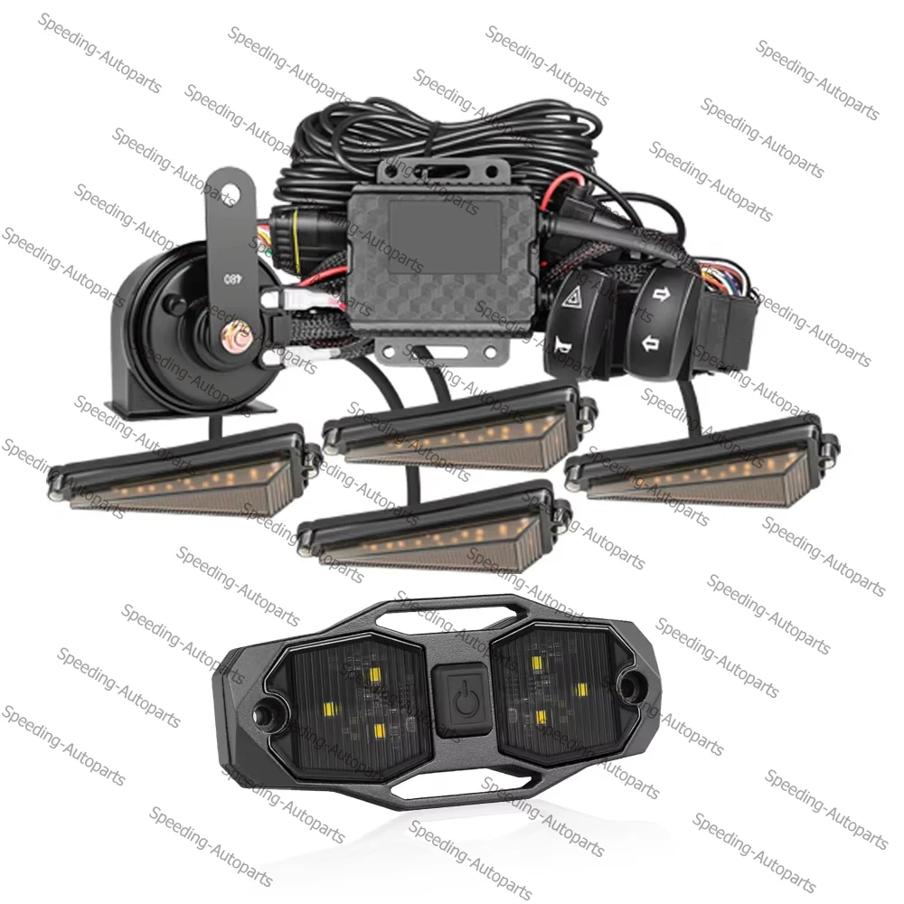 For 2017-2025 Can-am Maverick X3 MAX UTV Turn Signal Kit 110D Horn UTV Vehicle Cab Dome LED Light White Bright Waterproof 12V DC