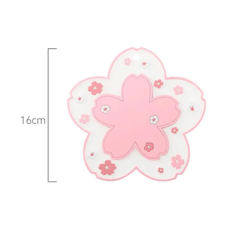 1PC Kawaii Coasters Japanese Style Sakura Coffee Cup Coaster Sakura Insulated Table Mat Tea Milk Cup Home Decoration Drinkware