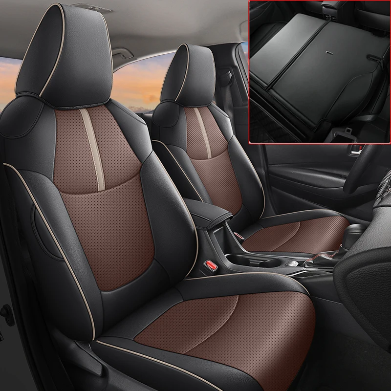 Full Coverage Custom Fit Car Seat Covers For Toyota Corolla Cross SUV 2021 2022 2023 2024 Waterproof  Leather Auto Seat Cushion