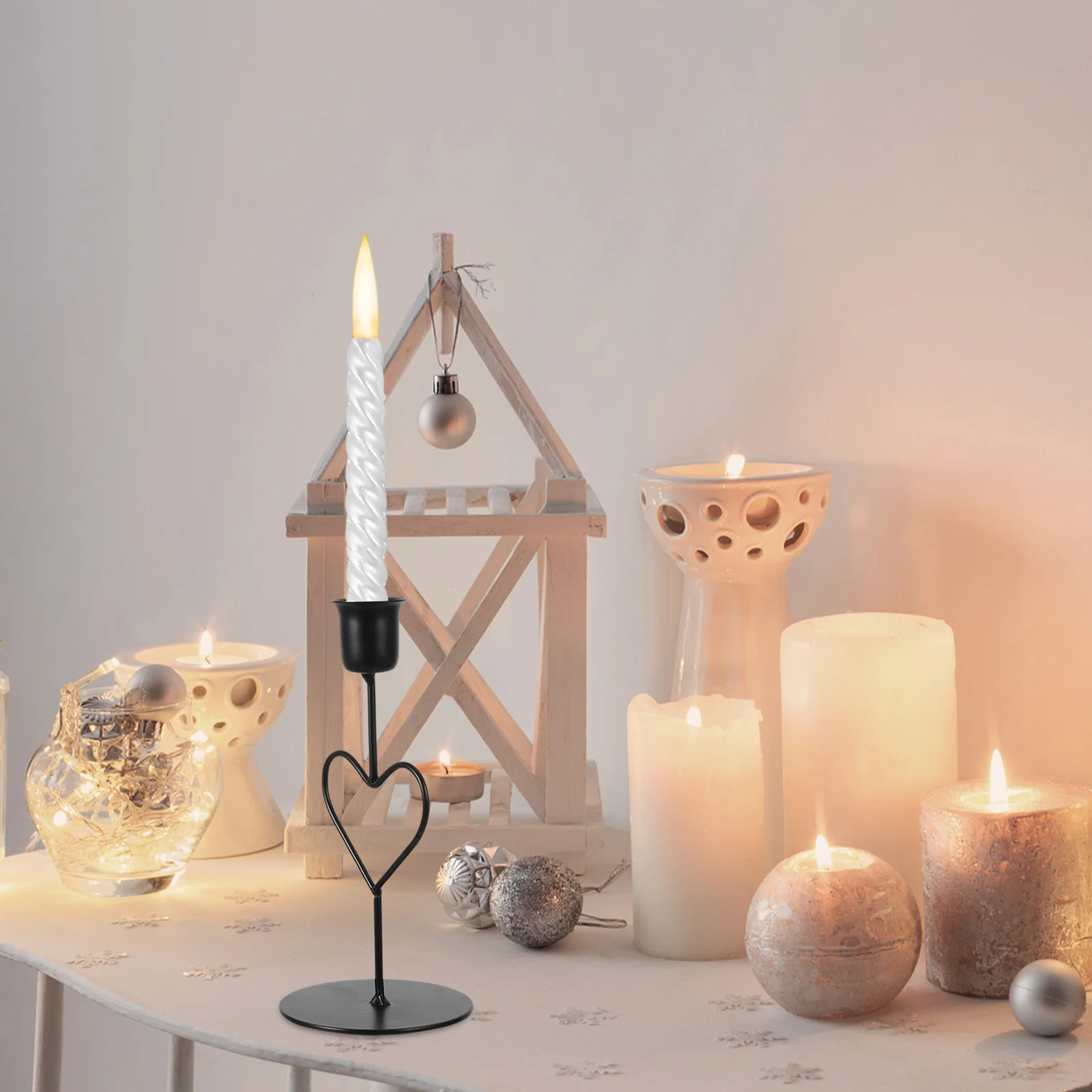 

Minimalist Vintage Iron Taper Holders Timeless Design for Ambiance Tall Candlesticks Holders Iron Candlestick