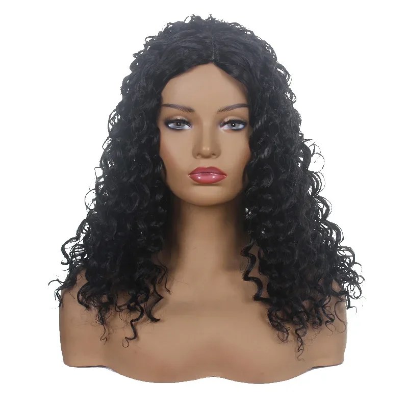 Peluca africana para mujer hermosa europea, peluca de pelo rizado, tocado de fibra química, pelucas de Cosplay con disfraz de Cosplay