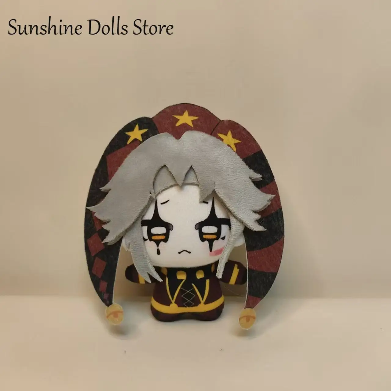 10CM 미니 인형 애니메이션 서커스 하레퀸 피에로 플러시 코스프레 귀여운 봉제 인형 바디 펜던트 키체인 소품 팬 장난감 크리스마스 선물
