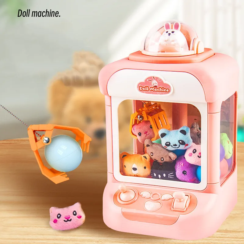 Mini Doll Claw Machine Kids Toys Coin Operated Play Game Automatic Doll Vending Machine Arcade for Birthday Children\'s Day Gift