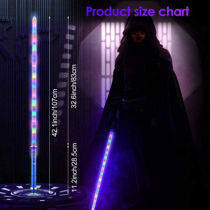 WANARICO neoixel spada laser FX Duel con funzione gestuale inclusa 18 effetti di movimento/suono Boot maniglia in alluminio LED