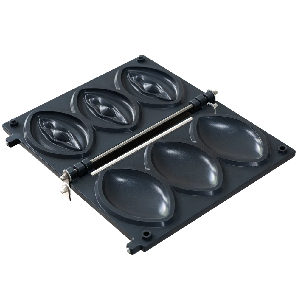 220VCommercial Snack Food Baker 3 Pcs Women Pussy Waffle Maker stainless steel waffle machine view 4