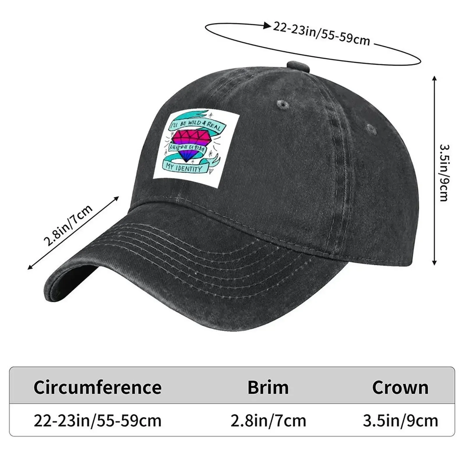 New Shinee Identity - Bisexual Pride Baseball Cap Golf Cap Cute Hip Hop Icon Man Women's