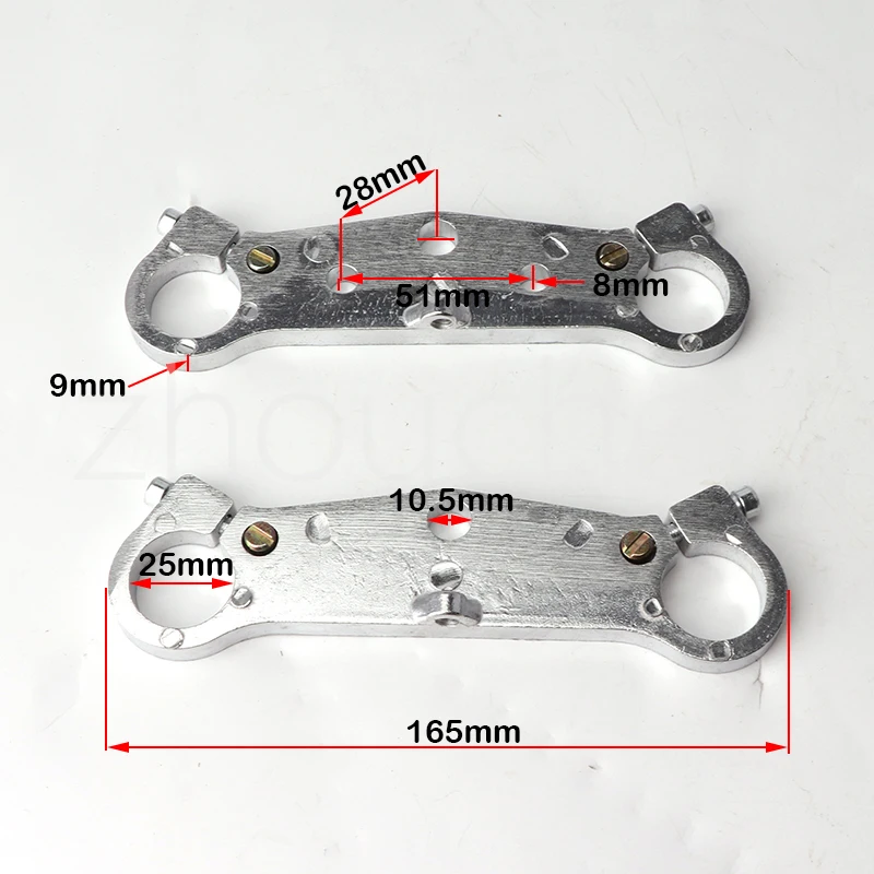 1 Pair 25/35mm Frame Faucet Front Fork Upper and lower Connecting Plate Block Triple Tree for 49cc Mini Motorcycle Dirt Pit Bike