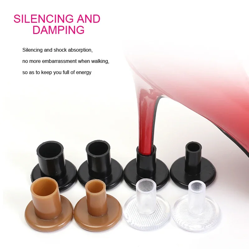 1Pair Silencer Heel Protector Round Shape Women High heels Protective Cover Non-slip Wearable Heel Cover Shoes Accessories