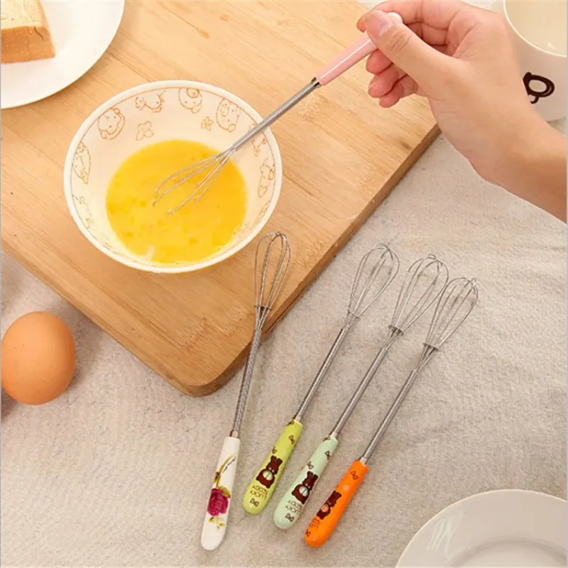 Egg Beater Mini Stainless Steel Balloon Wire Whisk Manual Hand Mixer Milk Cream Butter Whisk Mixer Kitchen Tools Baking Supplies