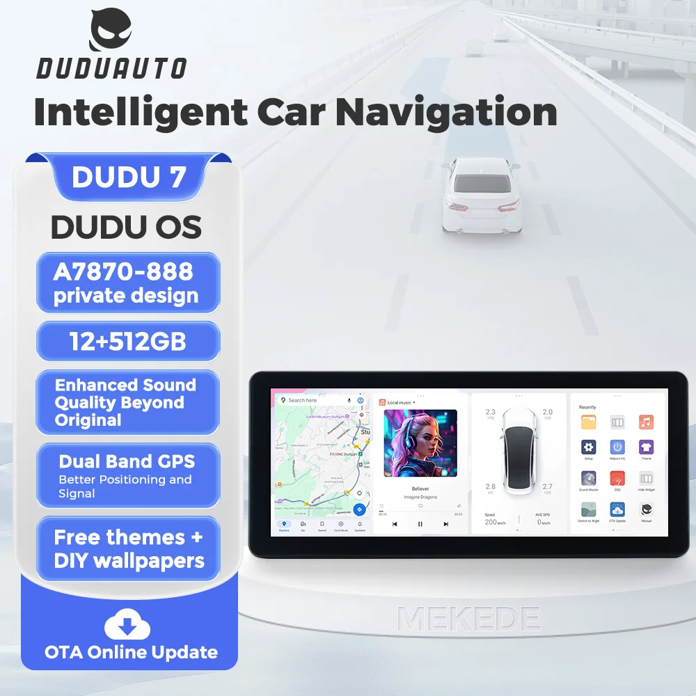 DUDUAUTO DUDU5 DUDU6 DUDU7 2K Screen 2400*896 12.3inch 2Din Carplay Android Car Radio Universal Player For Mazda Ford Toyota Kia