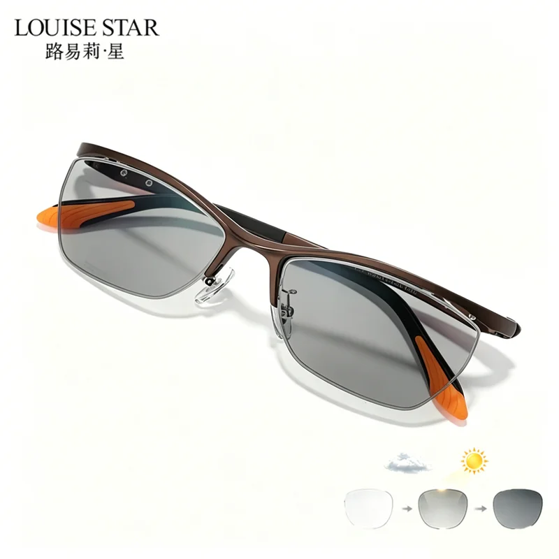 Photochromic reading glasses made of ultra lightweight plastic steel polygonal half frame sports glasses that can be customized