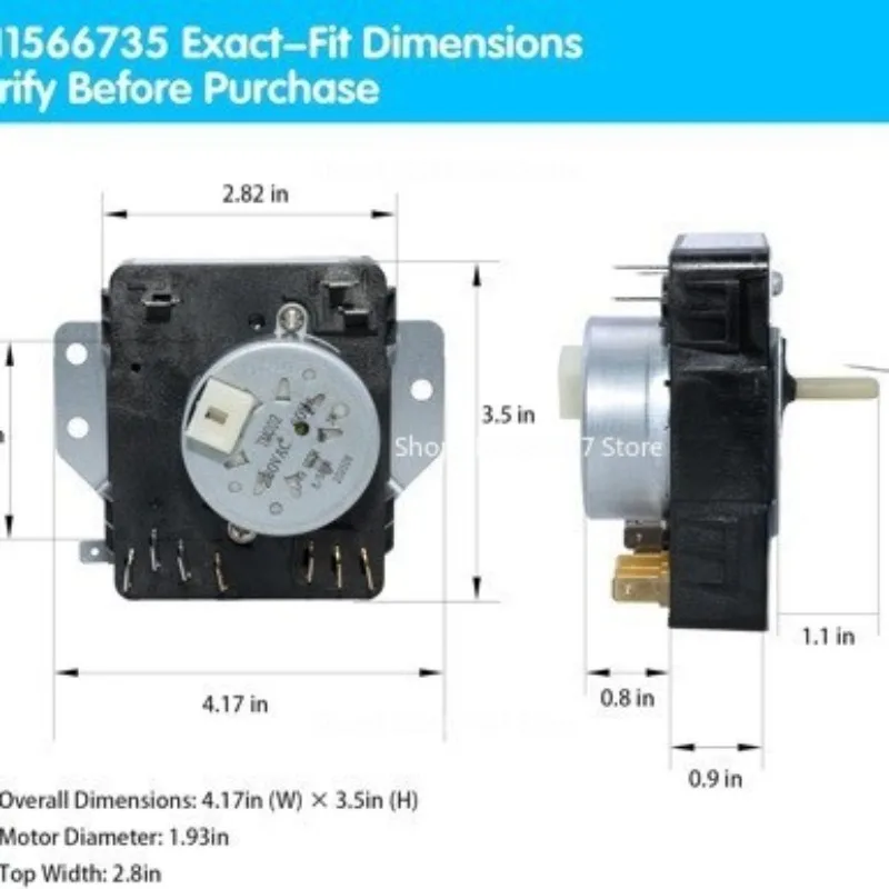 W11566735 Dryer Timer Assembly W11685947 for Electric Dryer