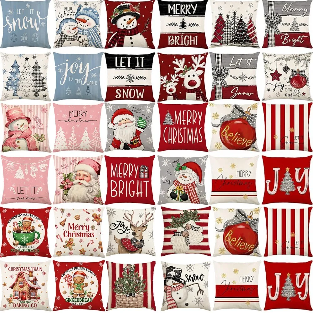 

Linen Blend Throw Pillow Cover for Sofa Home Decor Indoor Use Modern Geometric Pattern Living Room Bedroom Accent 124