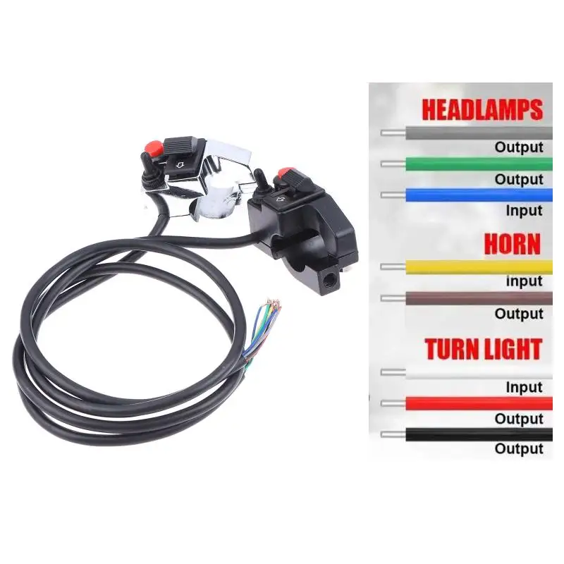 

Motorcycle 78 Inch Aluminum Handlebar Switch Left Side Horn Headlight Blinkers Control For Urban and Highway Riding