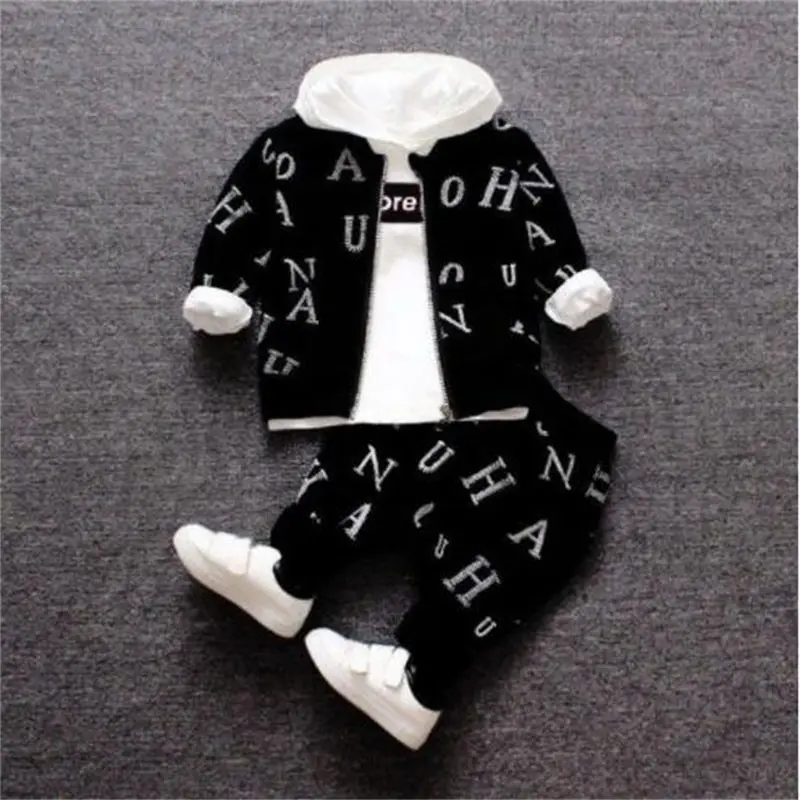 Baby Clothes Set Spring Autumn Winter Children Clothing Warm Suits Kids Baby Boys Jacket+pant 3PCS Child Training Boy Clothes