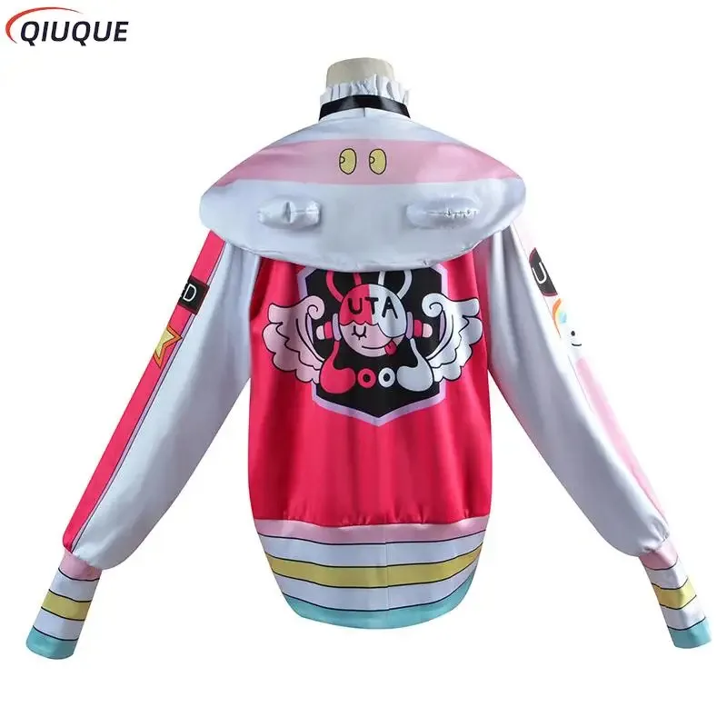 Anime Film ROOD Uta Cosplay Kostuum Pruik Oortelefoon Vrouwen Meisjes Dagelijkse Jas Jurk Volwassen Kinderen Halloween Carnaval Party Outfit