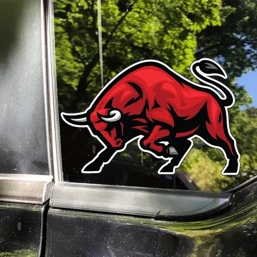 Наклейка Бык 15x10 см Bull Waterproof Durable Car Sticker Decal for Bumper, Window, Laptop, Truck, Motorcycle