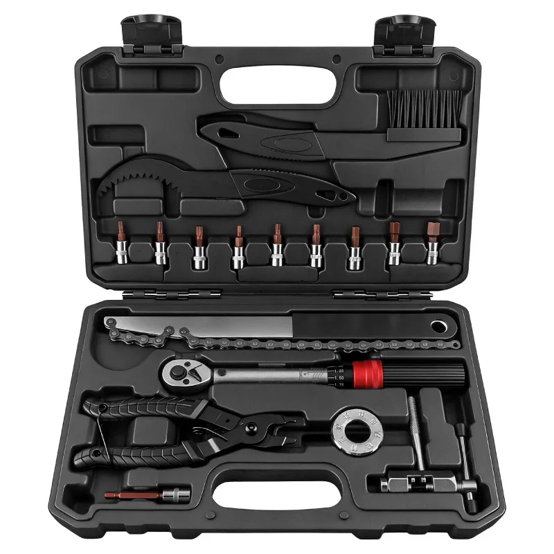 17 Pieces Torque Wrench Mountain Bike Chain Installation Tool Maintenance and Repair Multifunctional Set