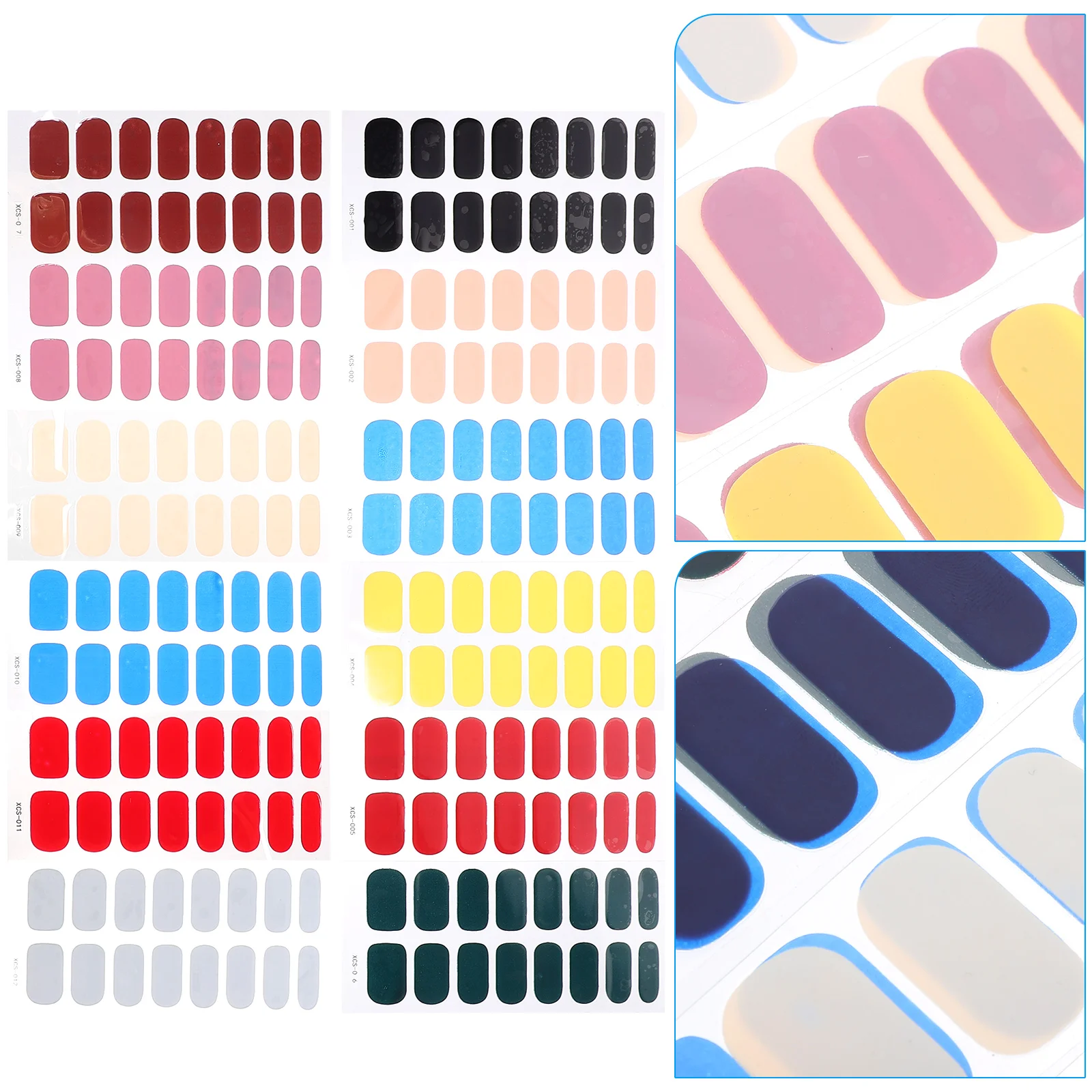 

12 Sheets Solid Color Nail Stickers Decorative Decals Women Safe Nail Art Accessories Glitter Prom Christmas Party Cosplay