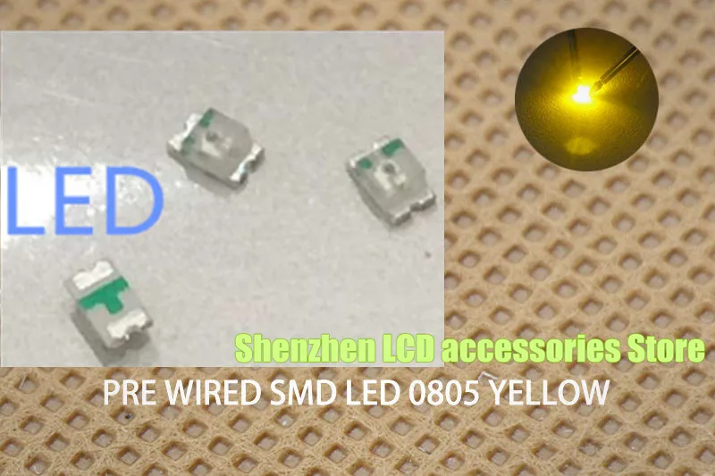 2000 ชิ้น/ล็อตสำหรับ 100% SMD 0805 led LEDs 0805 ไฟ Led สีเหลือง 0805 สีเหลือง, สีเหลือง SMDs สีเหลือง Giallo Geel Jaune