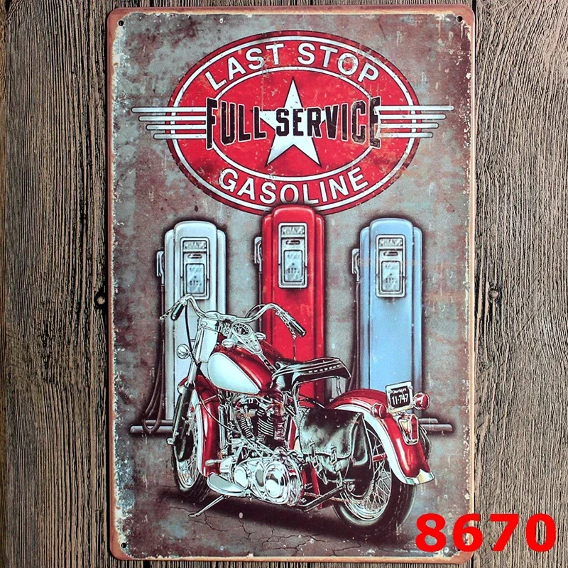 Vintage Decor Metal Wall Decor Gasoline Gas Station Decorative Retro Gas Oil Garage Tin Signs Art Poster Iron Painting Plates