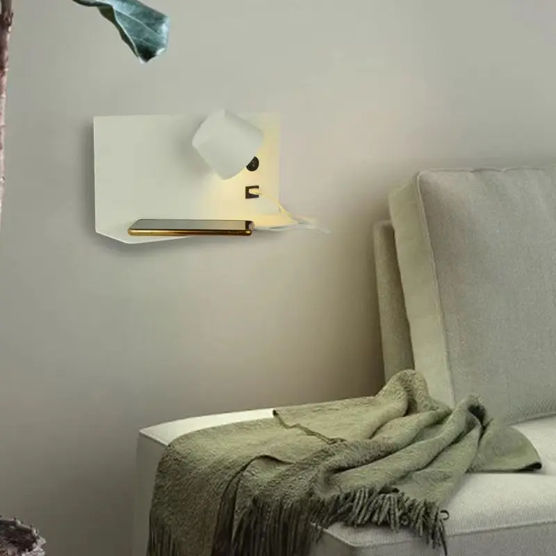 

Indoor Led wall lamps 9W dimming wall lamp with USB charge bedroom living room Nordic modern wall lighting lamp aisle sconces