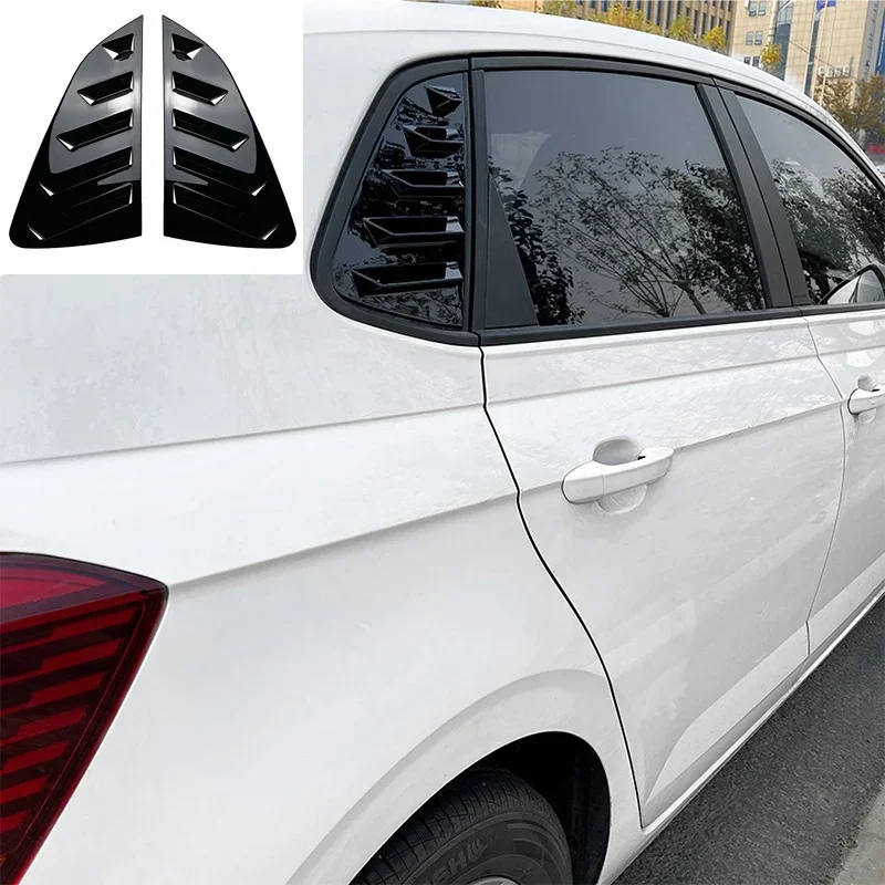 

For Volkswagen VW Polo MK6 2018 2019+ Car Stickers Rear Side Window Louvers Scoop Spoiler Windshield Blind Louver Shutter Cover