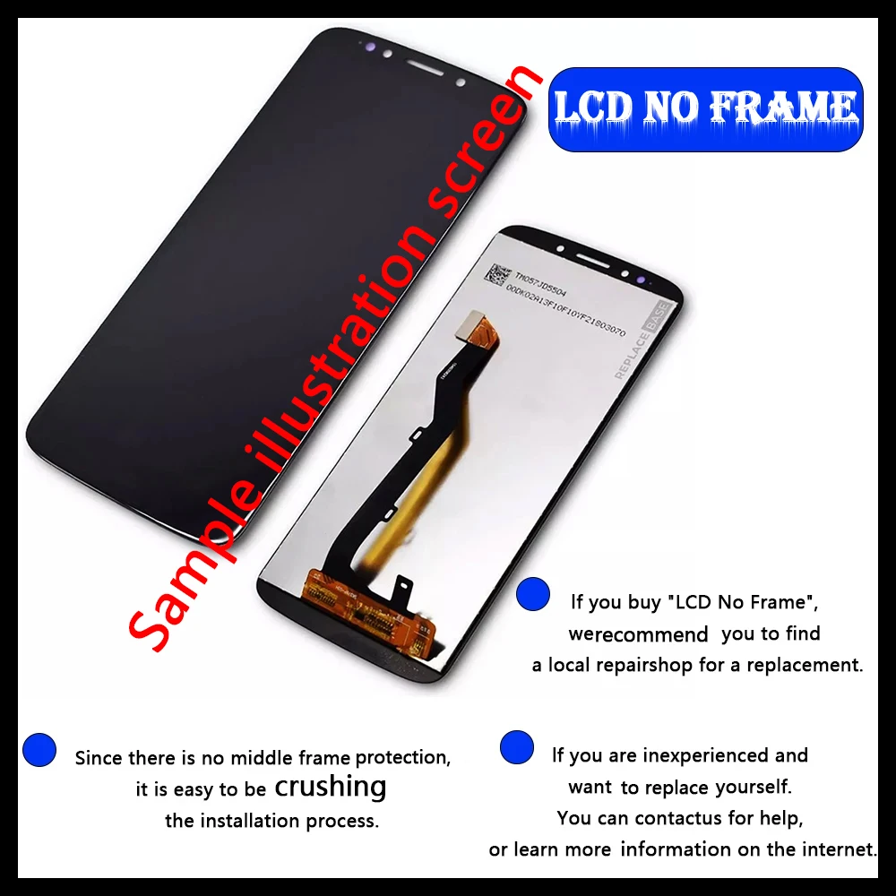 6.5\'\'Tested Screen For Motorola Moto G14 LCD Display Touch Screen Sensor Digitizer Assambly For MotoG14 LCD Display With Frame