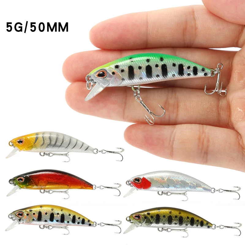 

1Pc Mini Sinking Minnow Fishing Lure 50mm 5g Swimbait Artificial Hard Baits Trout Pike Bass Jerkbait Wobbler CrankBait Carp Lure