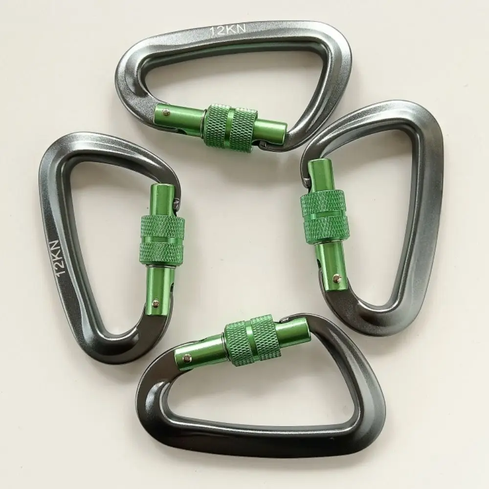 12KN Professional Safety Carabiner 48*80mm Mountaineering Protective Equipment Aluminum Climbing Buckle 6 Colors Security Lock