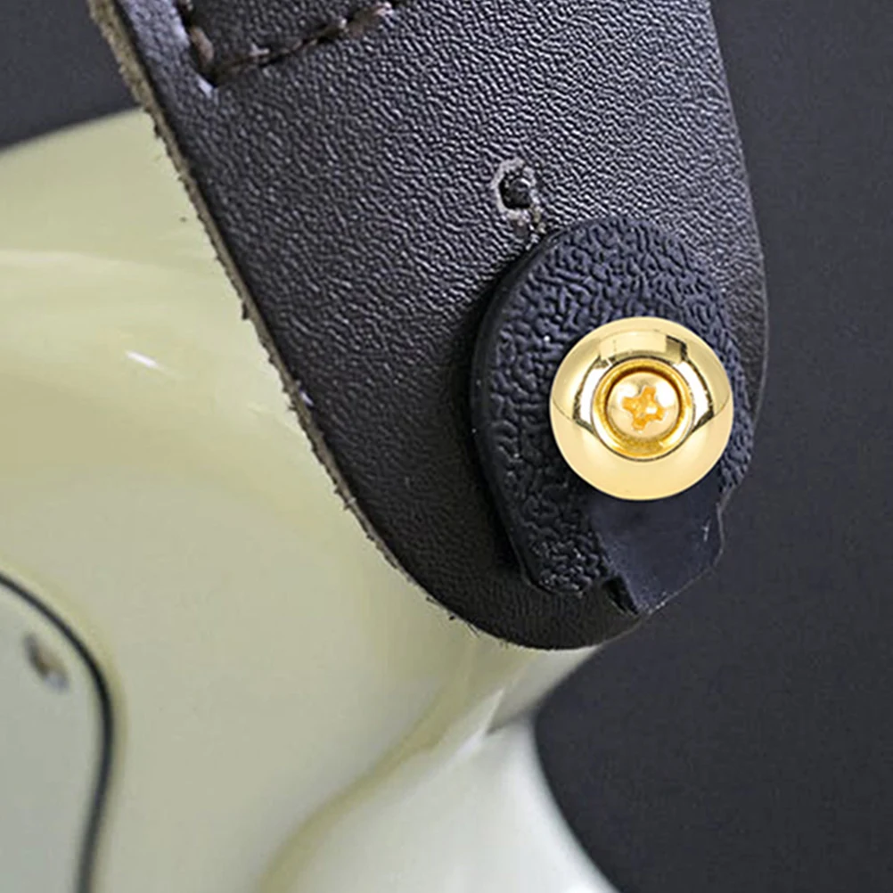 

Electric Guitar Strap Buckle Button Mushroom Buttons Black Golden Metal Locks and