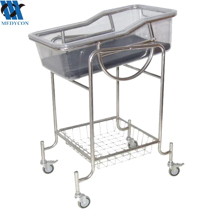 BDB03 Stainless Steel Hospital Baby Crib Factory Low Price   Bed