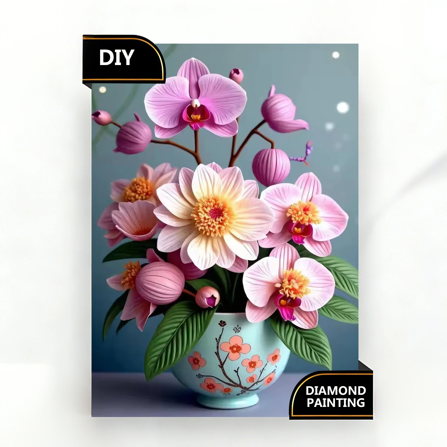 AZQSD 5d Diy Diamond Painting Orchid Cross Stitch Picture Rhinestones Diamond Mosaic Kits Floral Art Crafts Handmade Diy Gift