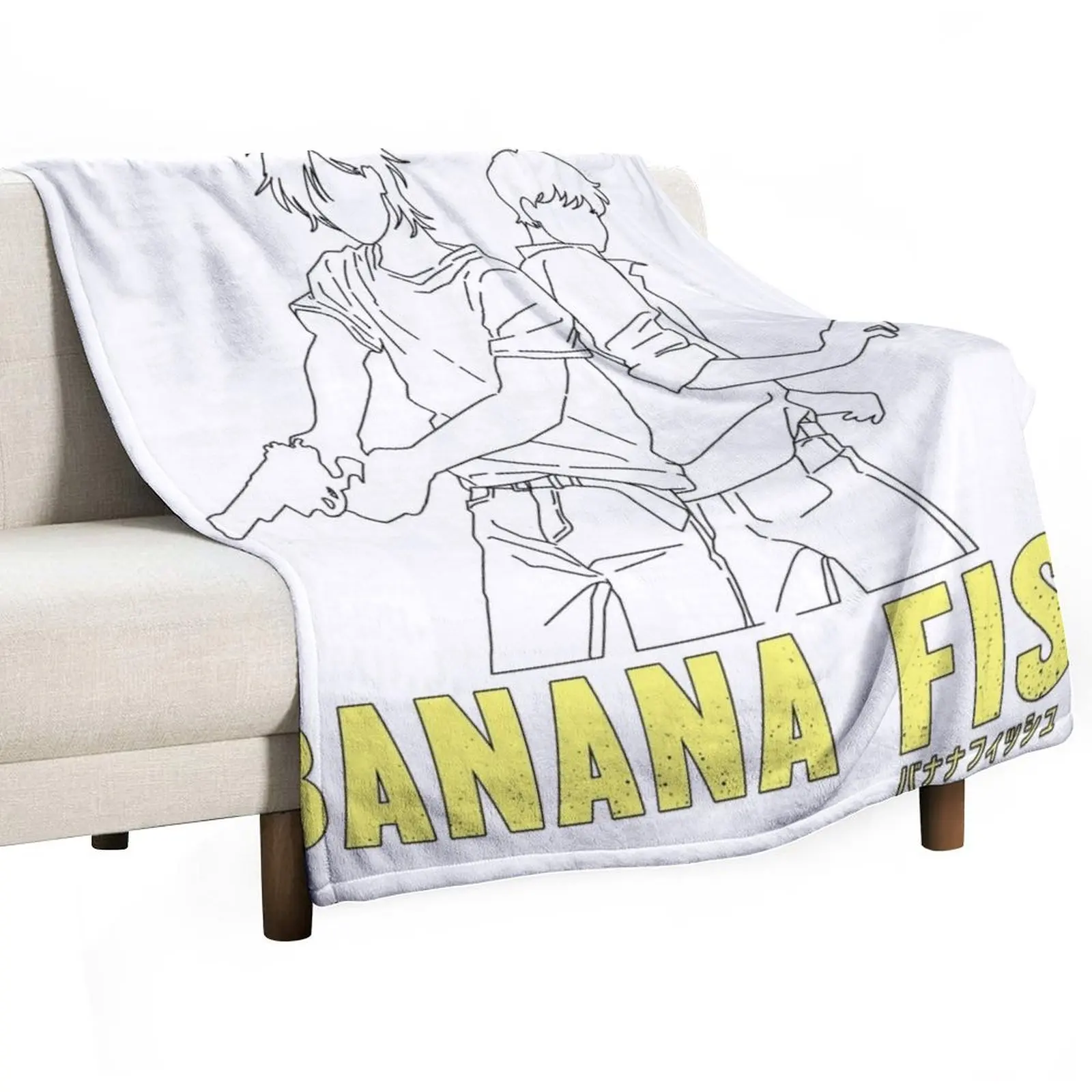 Banana Fish - Ash & Eiji Silhouette Throw Blanket christmas decoration blankets and throws Blankets