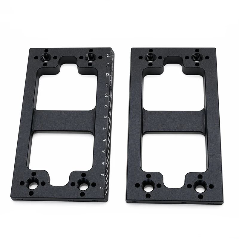 Laser-Etched Precision Scaled Mounting Plates 6061-T6 Aluminum Hard Anodized CNC Machined Parts