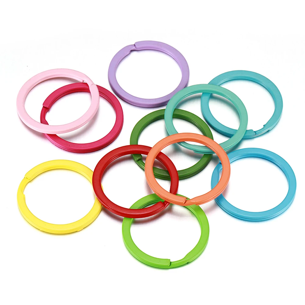 10pcs 30mm Colored Round Key Ring Split Rings for DIY Keychains
